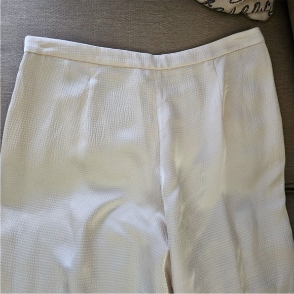 Theory PJ pants size 4  cream wide leg pajama hammered viscose - Picture 10 of 14